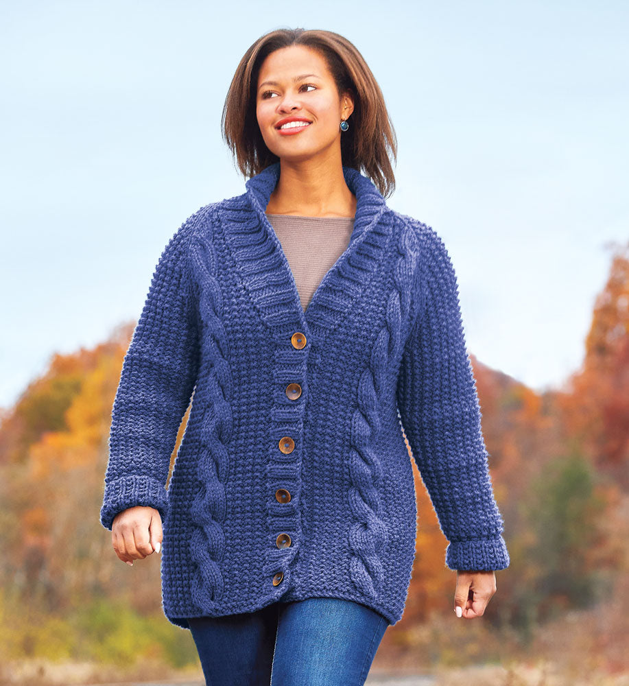 Pillar Cabled Jacket – Mary Maxim