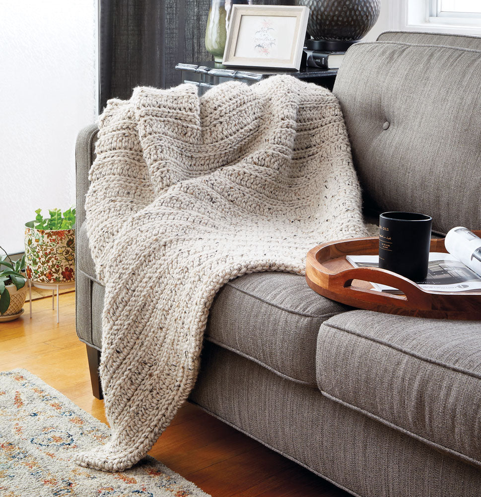 Crocheted Ribbed Blanket Pattern