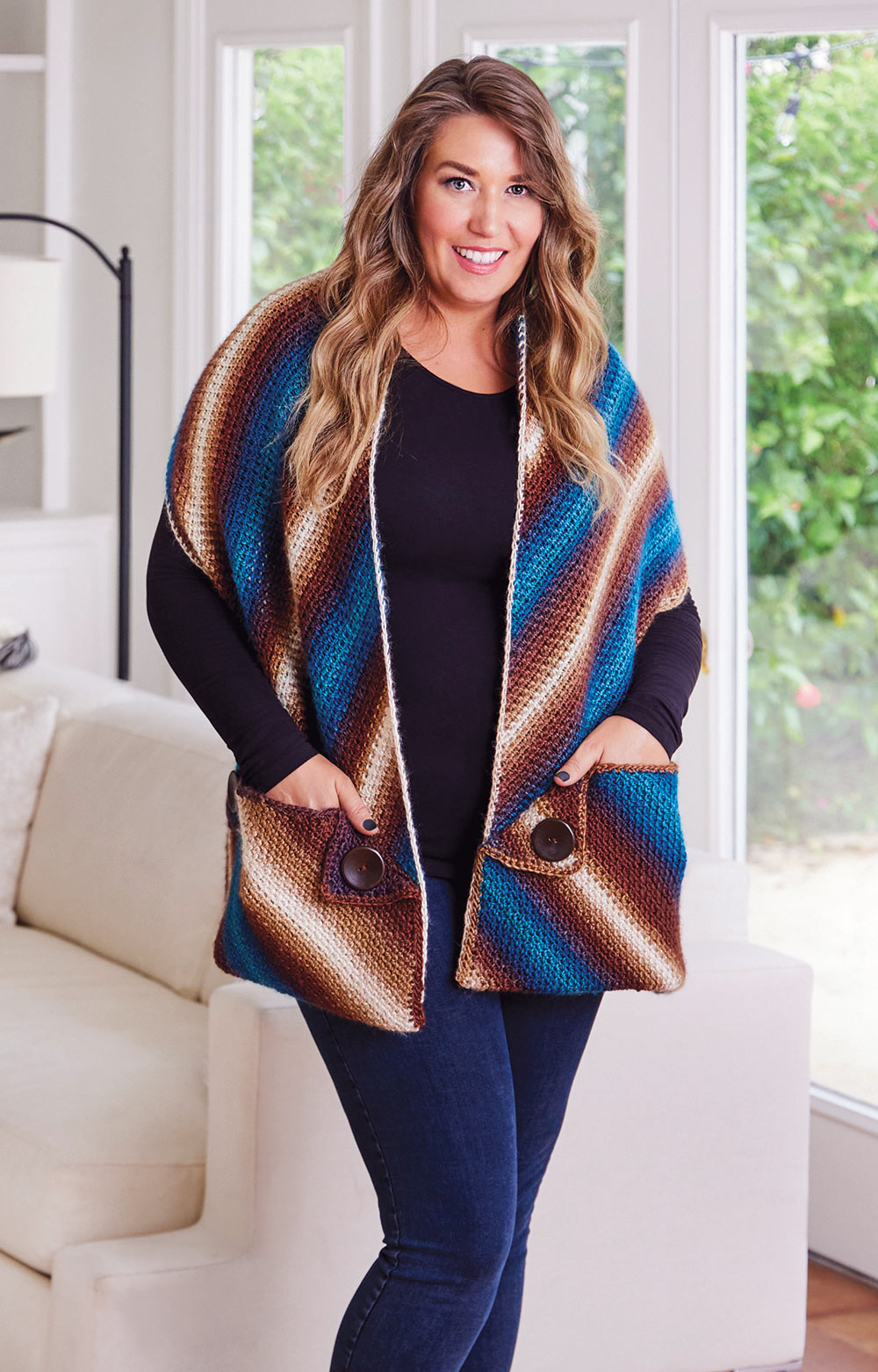 Prism Pocket Shawl – Mary Maxim
