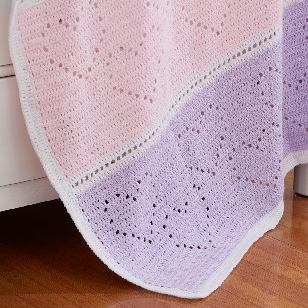 Hearts Filet Crochet Baby Blanket