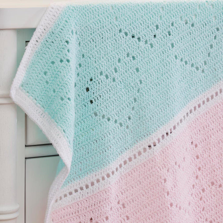 Hearts Filet Crochet Baby Blanket