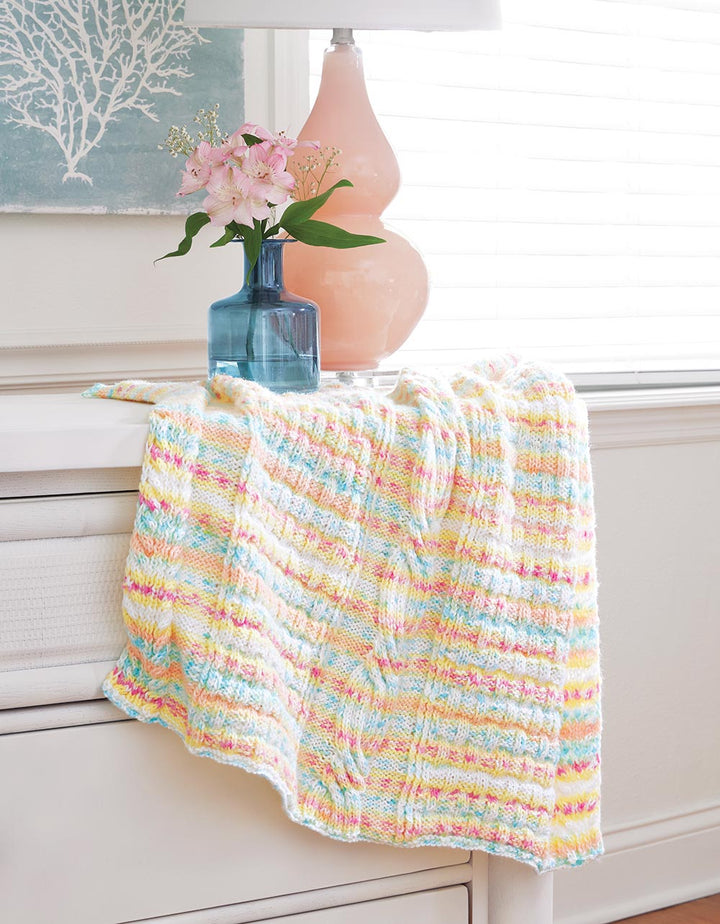 Swirled Cable Knit Baby Blanket