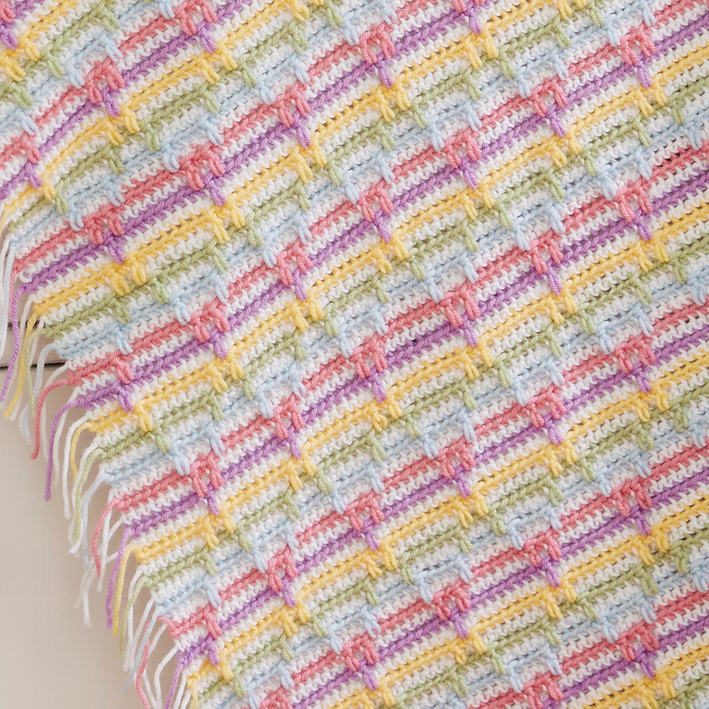 Diamond Lattice Crochet Baby Blanket