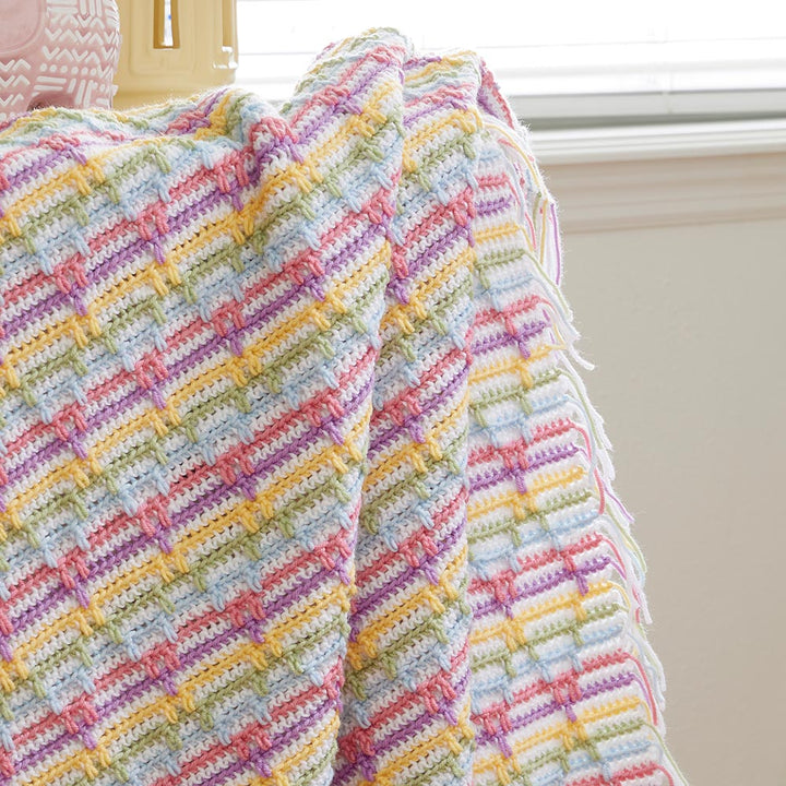 Diamond Lattice Crochet Baby Blanket