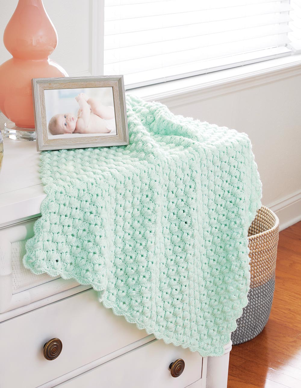 Puffs and Shells Crochet Baby Blanket – Mary Maxim