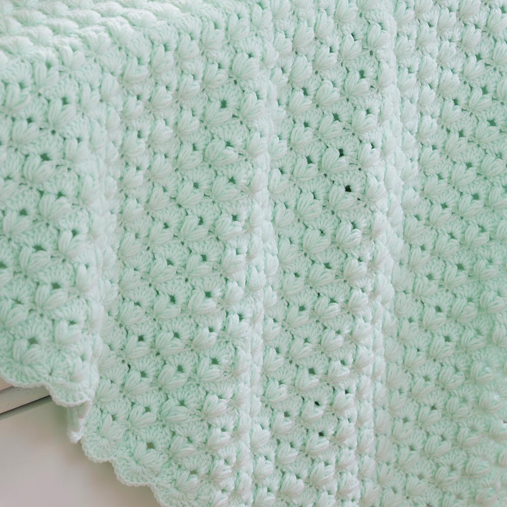 Puffs and Shells Crochet Baby Blanket