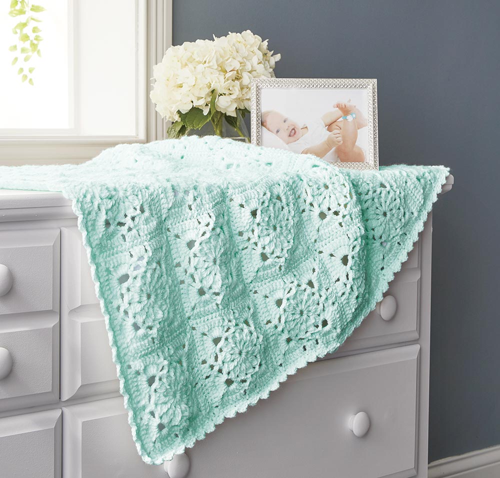 Lace Squares Crochet Baby Blanket