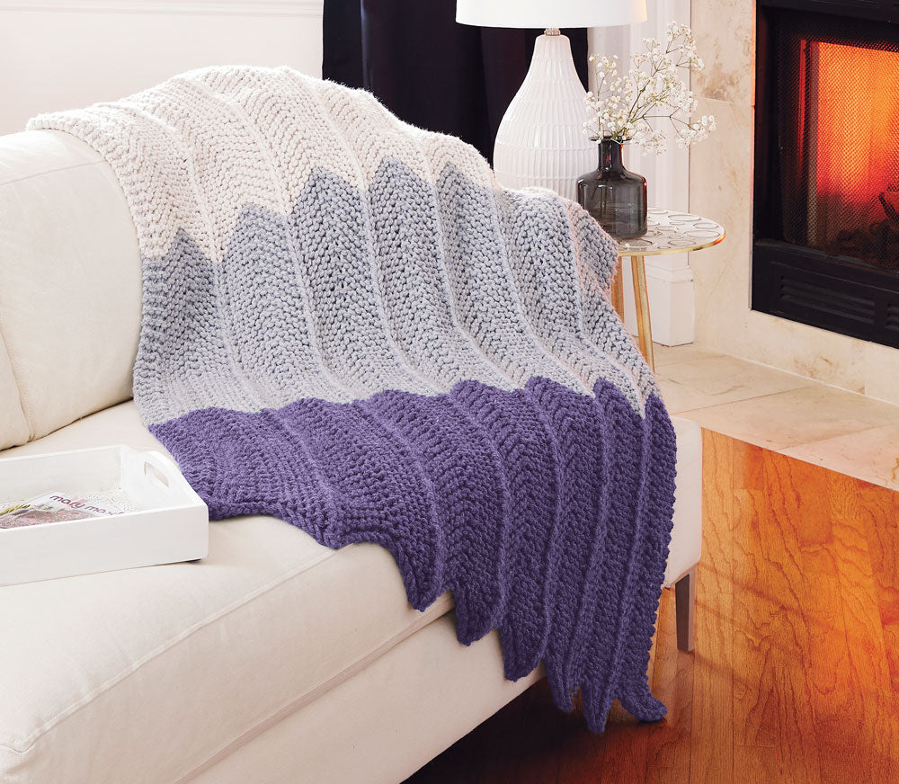 Rippled Stripes Blanket Pattern – Mary Maxim