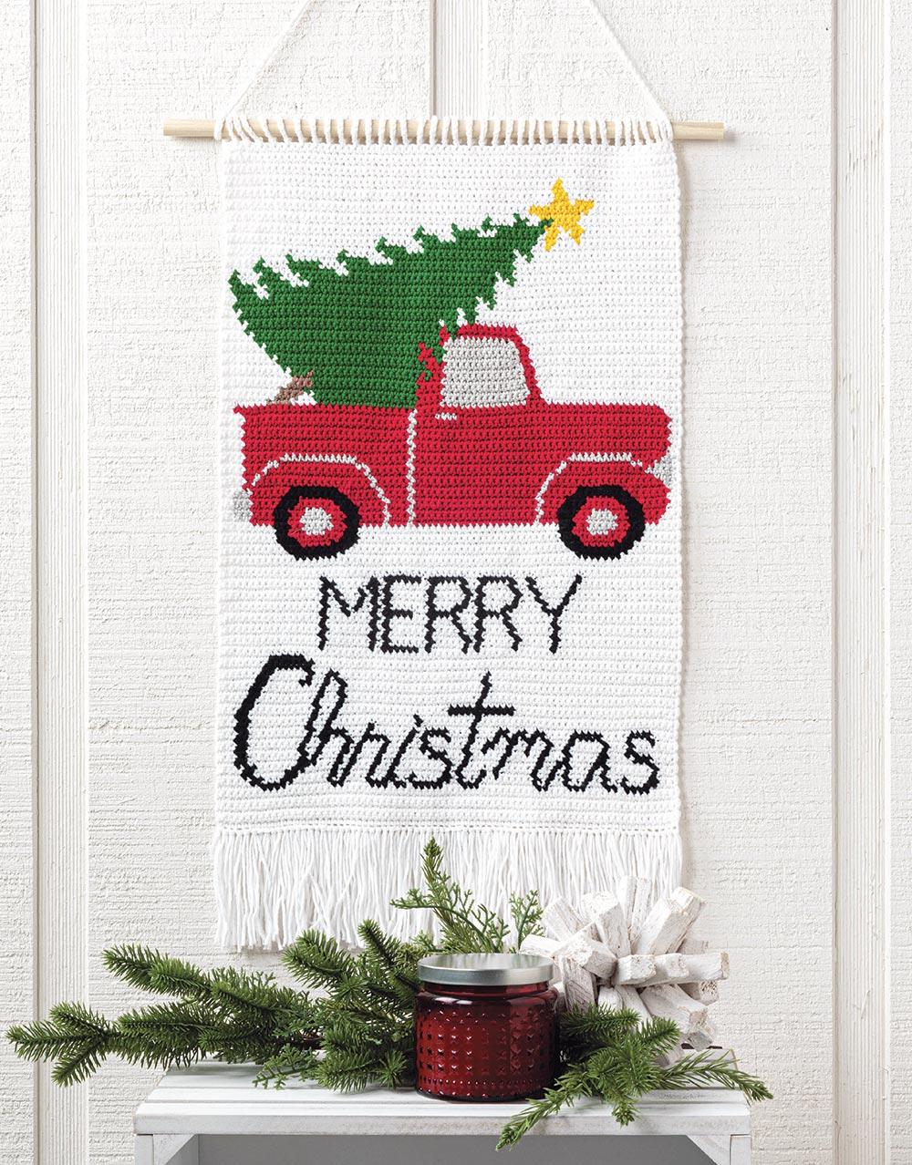 Christmas Truck Wall Hanging Crochet Kit