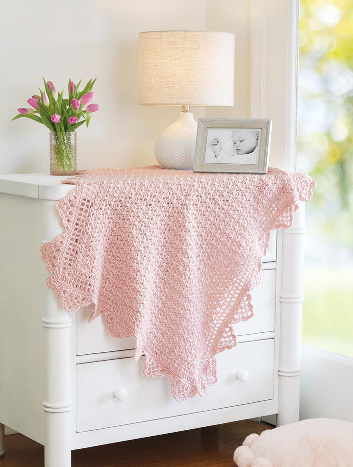Crocheted Lacy Bordered Baby Blanket