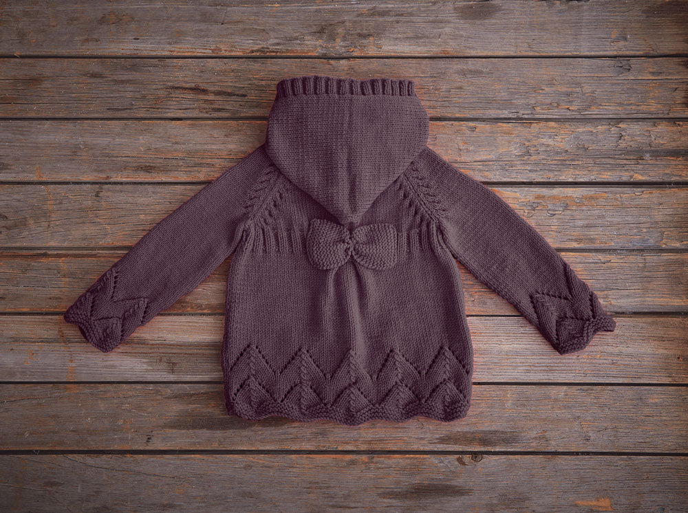 Hooded Cardigan With Bow