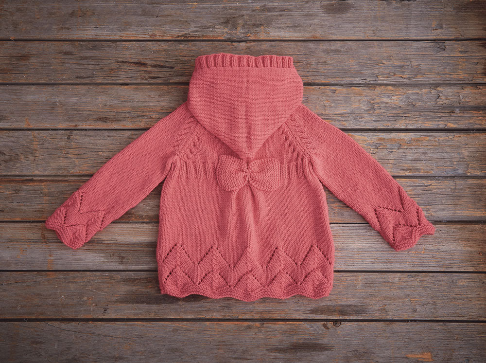 Hooded Cardigan With Bow