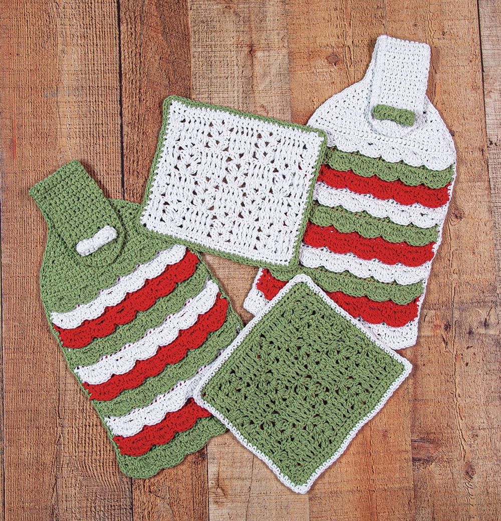 Joyful Holiday Crochet Kitchen Set