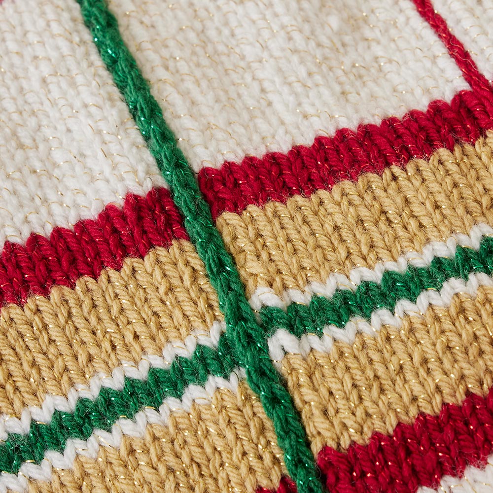 Knit Holiday Plaid Blanket