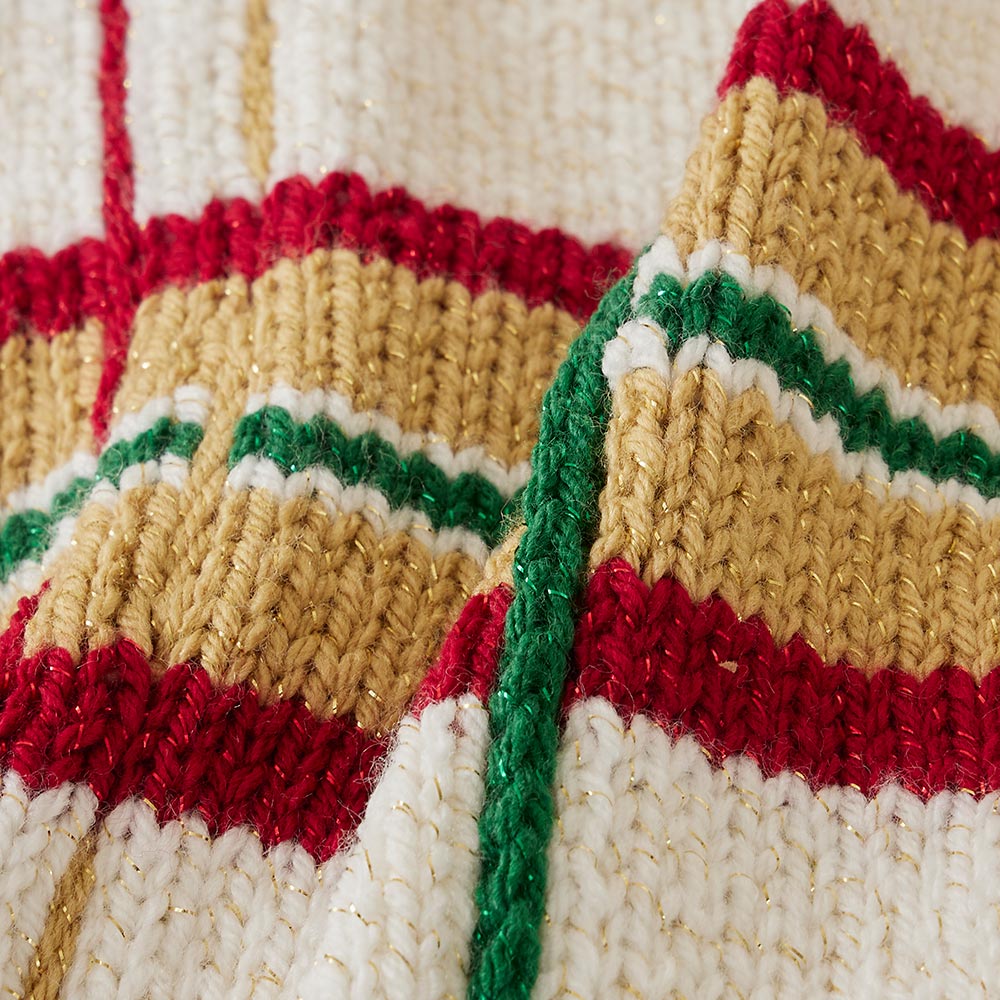 Knit Holiday Plaid Blanket