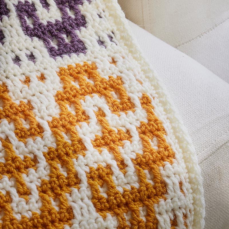 Crochet Mosaic Blanket Pattern: Crochet pattern
