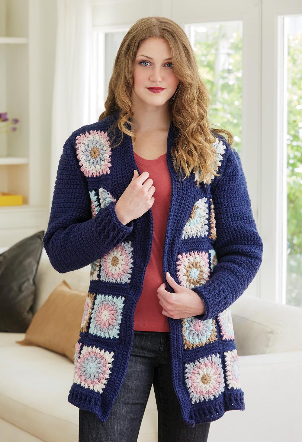 Granny Square Cardigan – Mary Maxim - Main Image