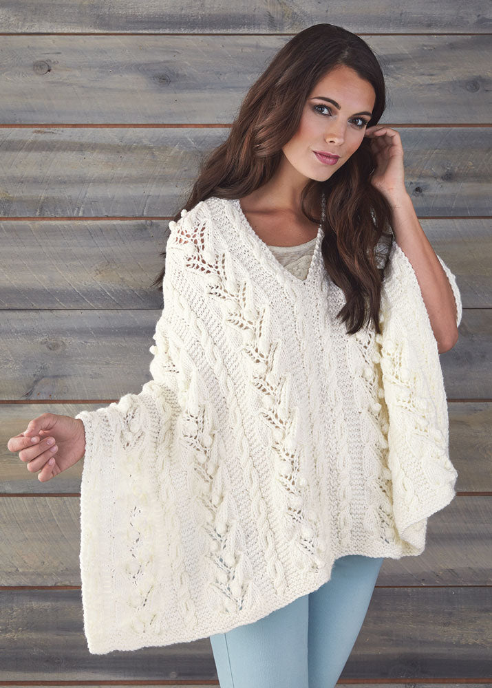 Cables & Lace Poncho Pattern – Mary Maxim