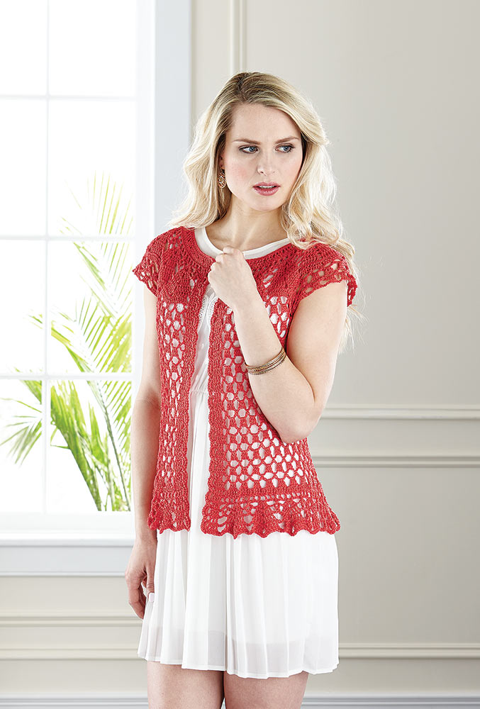 Crocheted Yoke Cardigan Pattern – Mary Maxim