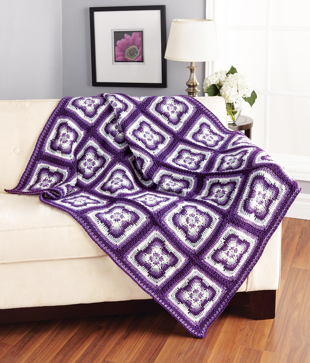 Floral Royale Throw Pattern