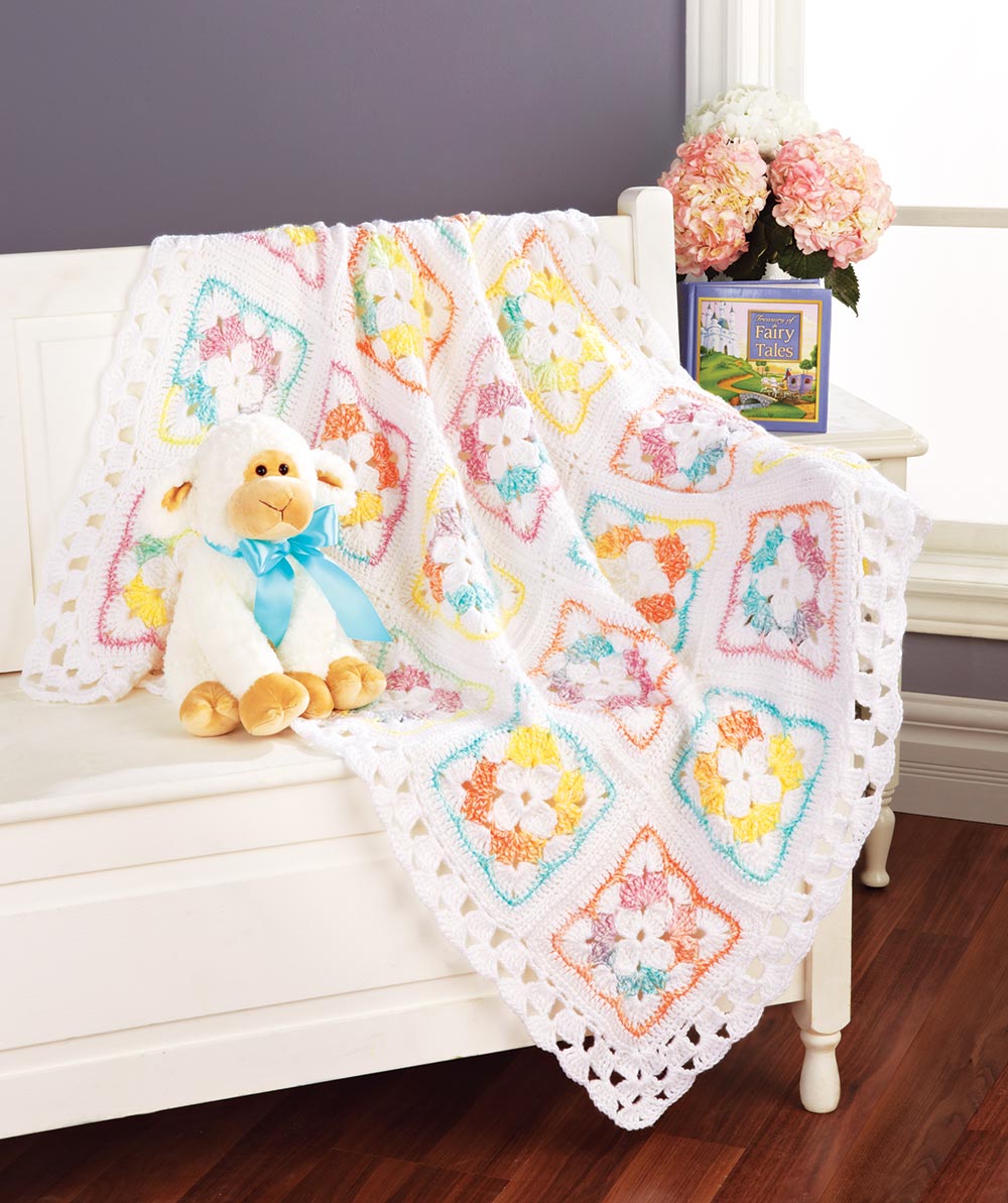 Rainbow Splash Baby Blanket Pattern – Mary Maxim
