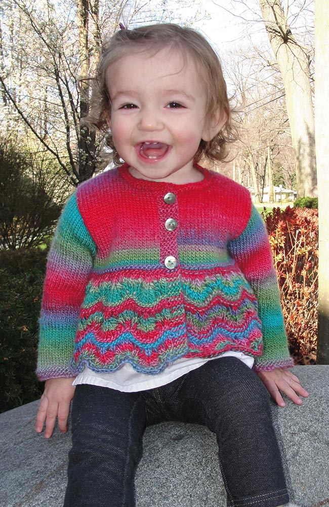 Modèle de cardigan pour bébé Colorful Waves
