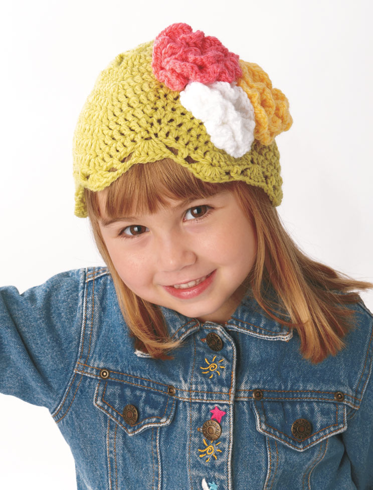 Crochet Hats with Flowers Pattern
