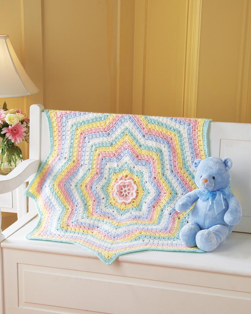 Rainbow Blossom Baby Blanket Pattern