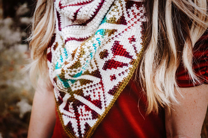 Triangle Crochet Cowl - White