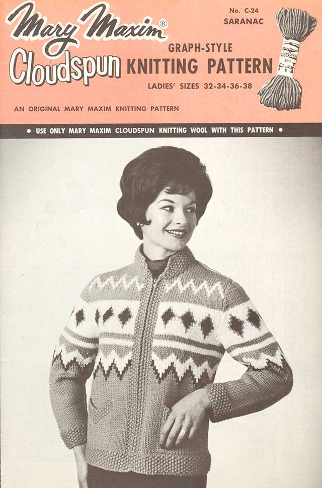 Saranac Zip Up Pattern Mary Maxim