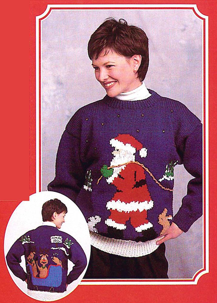 Santa Pulling Sleigh Pullover Pattern
