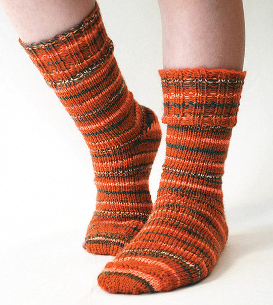 Ribbed Cuff Socks Pattern