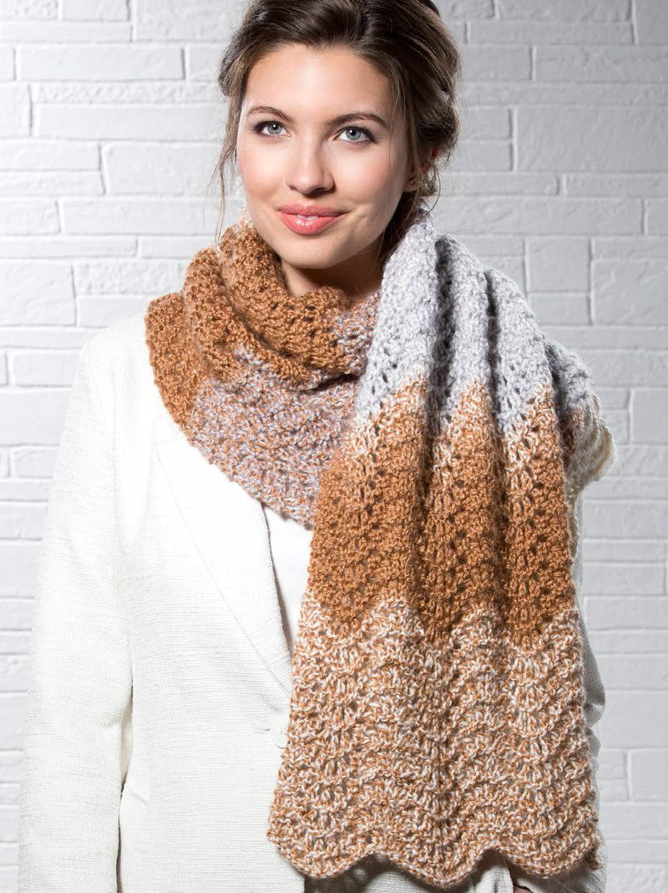 Free Crochet Ripple Scarf Pattern