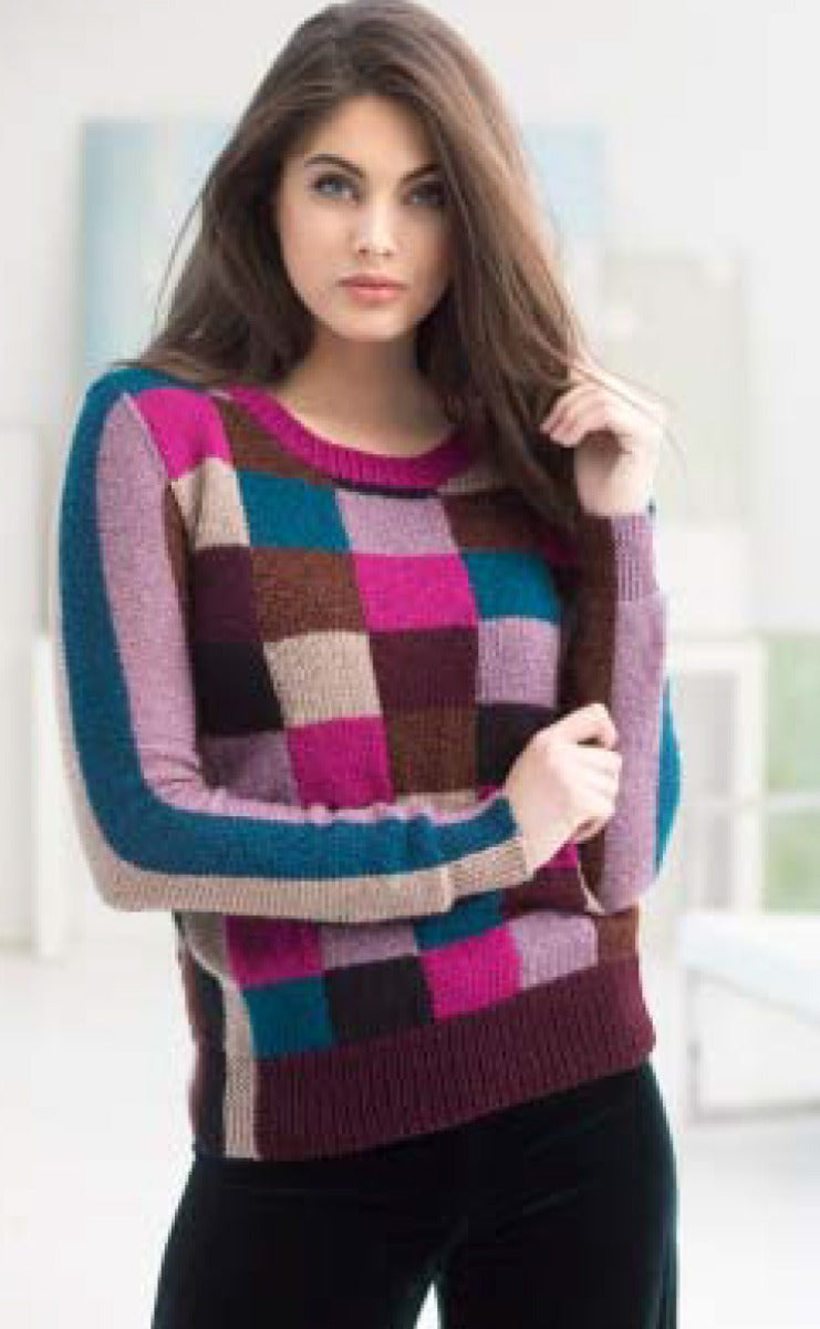 Free Color Grid Pullover Pattern