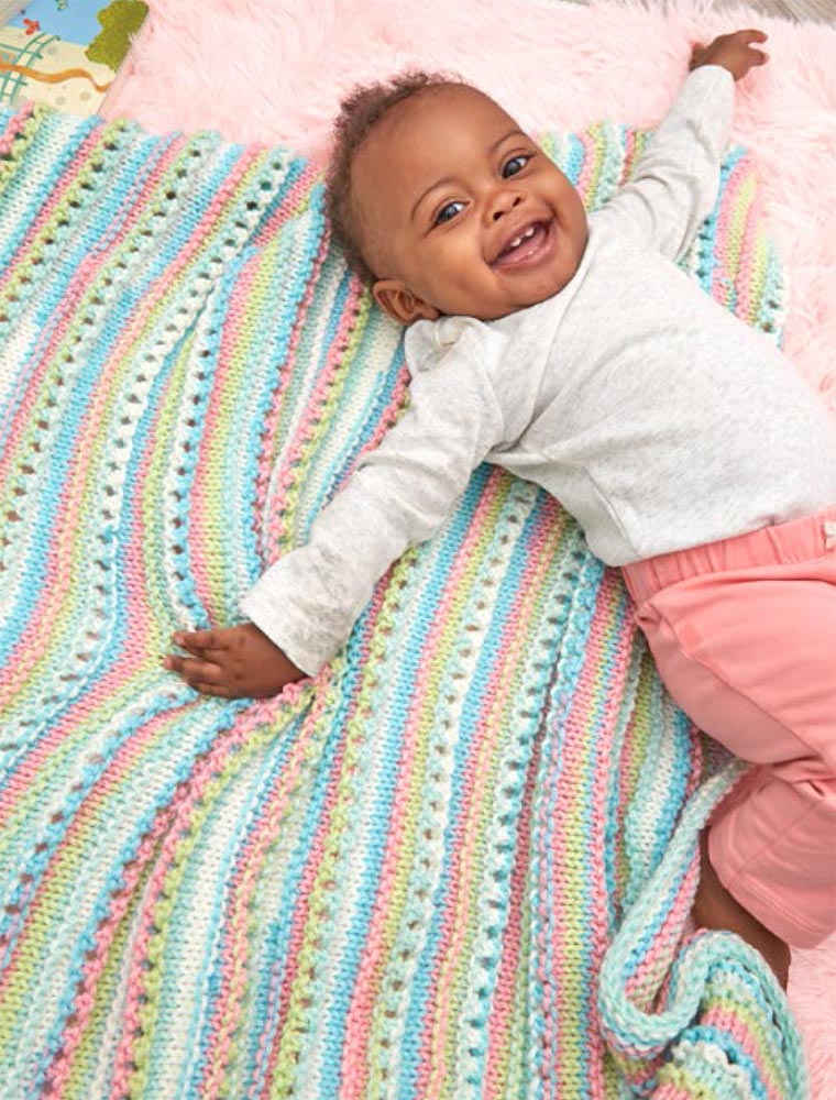 Free Self Striping Baby Blanket Pattern – Mary Maxim