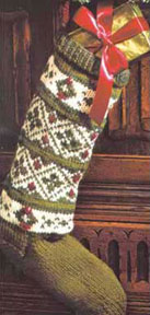 Free Green Fair Isle Stocking Knit Pattern