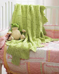 Free Lozenge Lace Blanket Crochet Pattern
