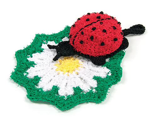 Free Ladybug & Daisy Dishcloth Pattern
