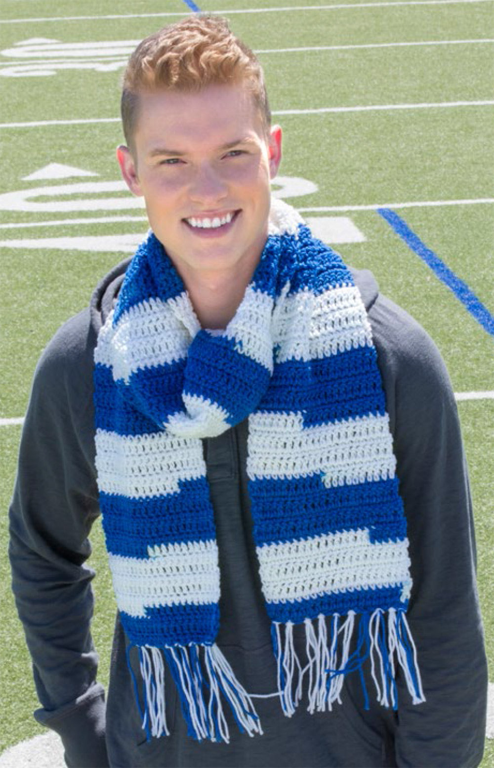 Free Guy's Game Day Scarf Pattern