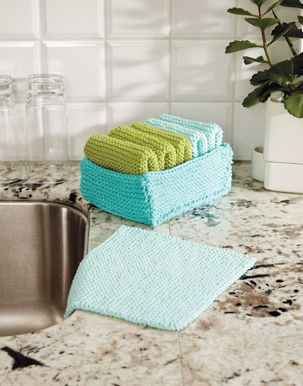 Free Tidy Up Dishcloth and Basket Pattern