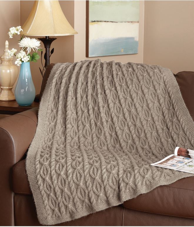 Free Cabled Diamond Throw Pattern