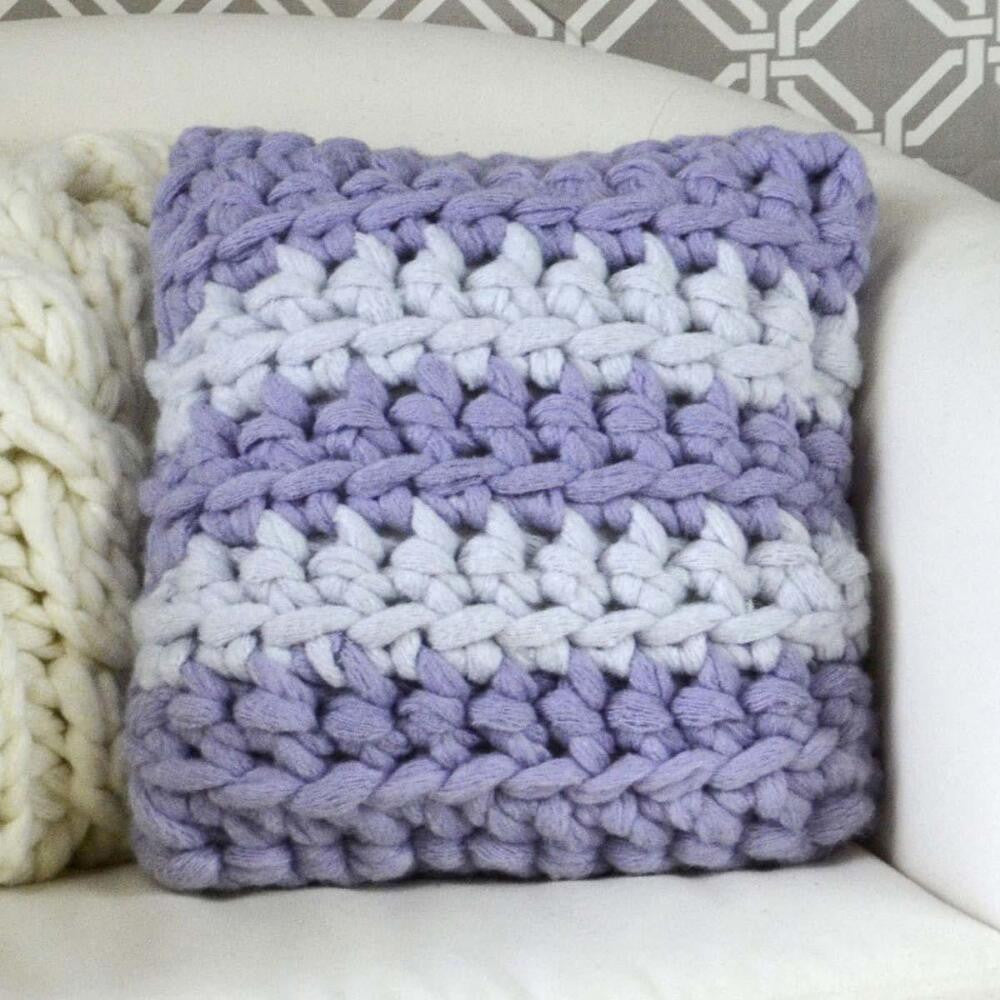 Free Crochet Stripes Pillow Pattern