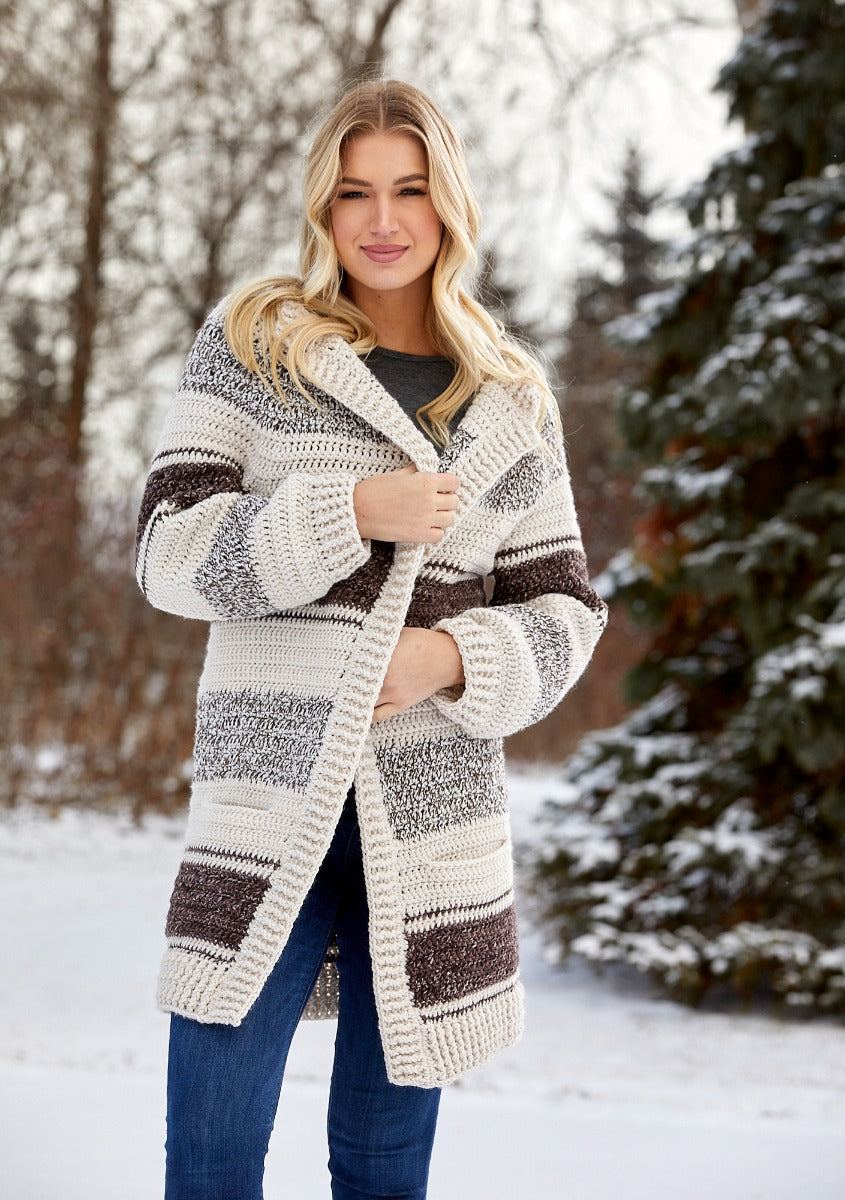 Naturally Stripes Cardigan – Mary Maxim