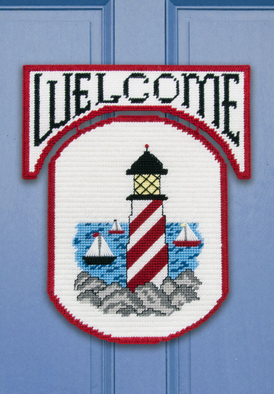 Lighthouse Welcome Sign Plastic Canvas Kit