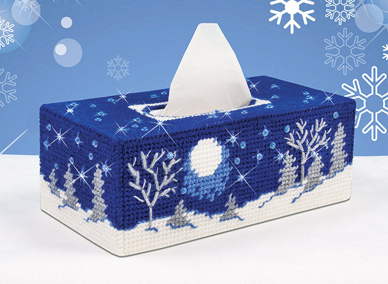 Starry Night Tissue Box Cover Plastic Canvas Kit
