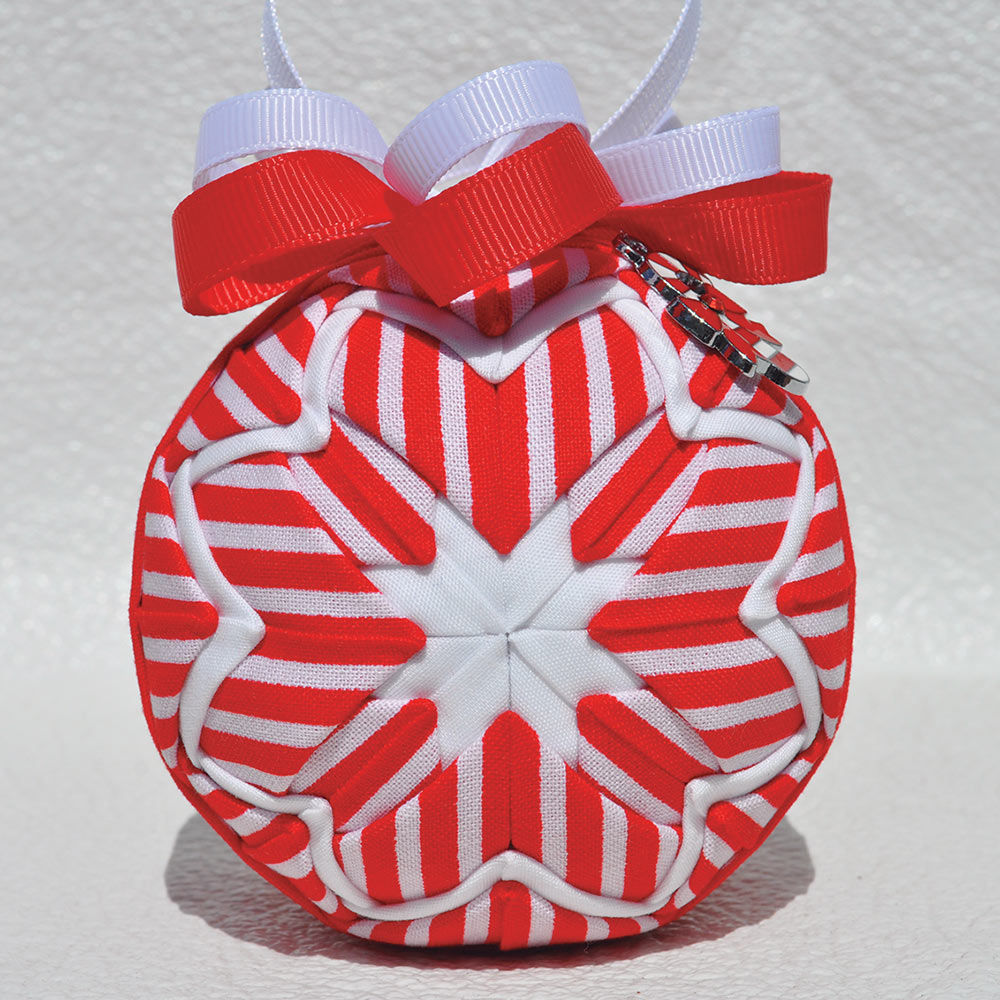 Candy Cane Quilted Ornament