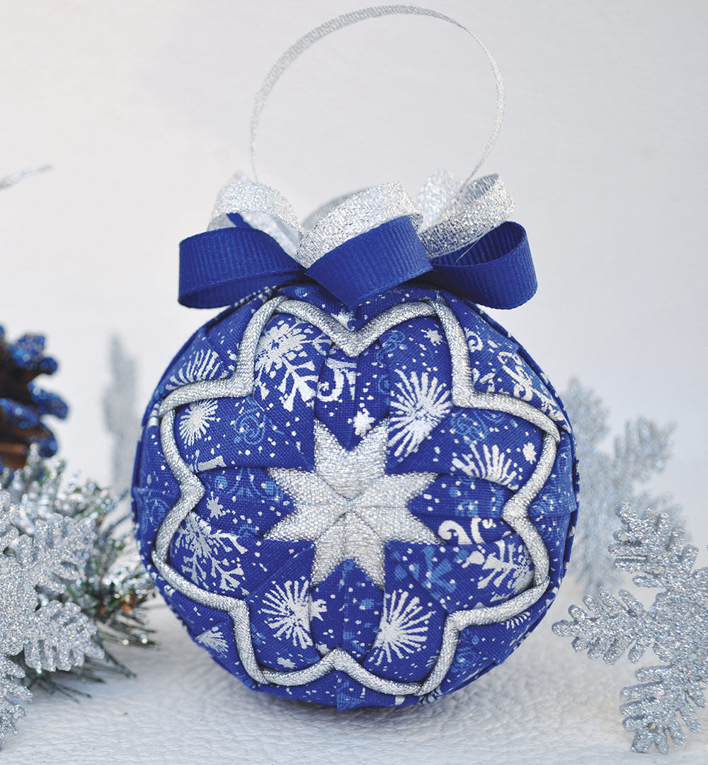 Silver Snowflakes Quilted Ornament