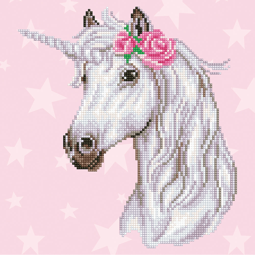 Flower Unicorn Diamond Art