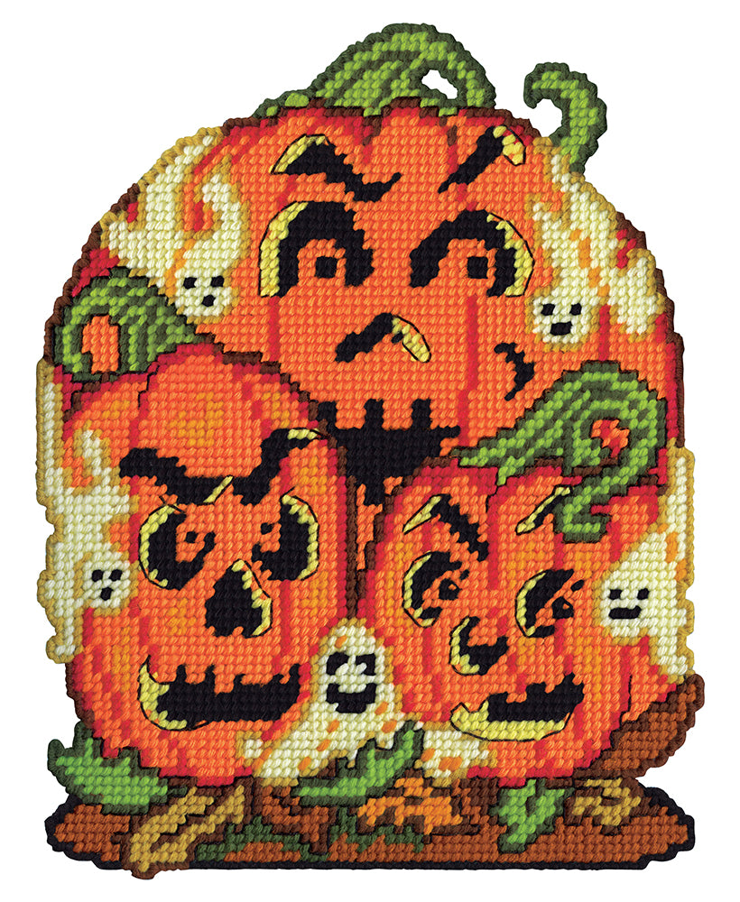 Scary Pumpkins Plastic Canvas Kit