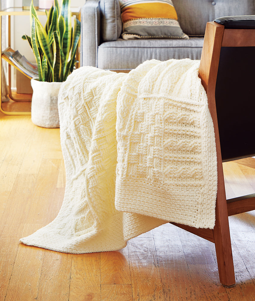 Aran Sampler Afghan – Mary Maxim